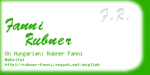 fanni rubner business card